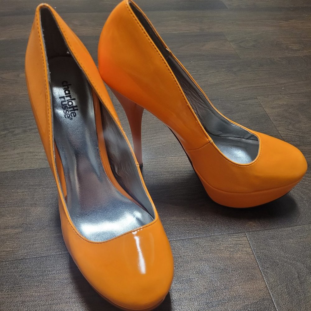 Charlotte Russe orange platform heels